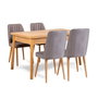 Hanah Home Santiago Atlantic Grey Conjunto de Mesa Extensible y Sillas